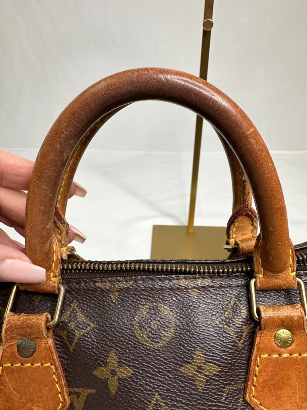 Louis Vuitton Monogram Speedy Bag in Brown and Tan Vintage
